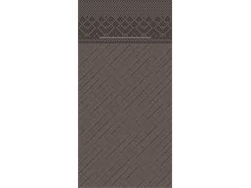 Besteckserviette Tissue-Deluxe, 40x40cm, 1/8 Falz, braun