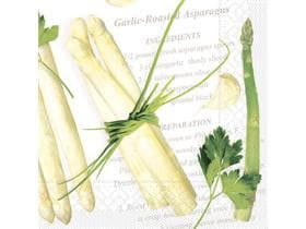Servietten Tissue 3-lagig, 40 x 40 cm, 1/4 Falz, "ASPARAGUS"