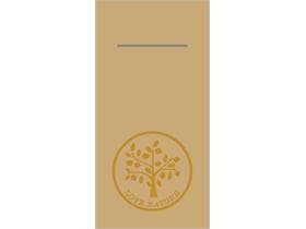 Besteckserviette Airlaid, 40 x 40 cm, 1/8 Falz, "LOVE NATURE" naturbraun