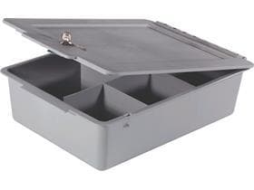 Ablageschale 120mm tief mit Deckel inkl. Schloss u. Facheinteilung