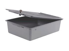 Ablageschale 120 mm tief mit Deckel ohne Facheinteilung, grau