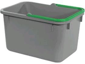 17-Liter Eimer, grau mit farbcodiertem Henkel (grün)
