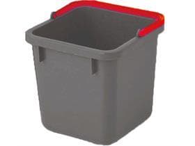 6-Liter Eimer, grau mit farbcodiertem Henkel (rot)