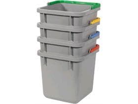 6-Liter Eimer, grau mit farbcodiertem Henkel (blau)