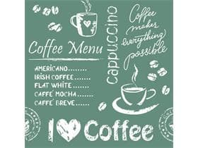 Dessous de verre, carré 90 x 90 mm, 9 plis, Coffee time (anthracite), ouate de cellulose