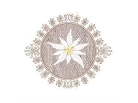 Dessous de verre, ø 90 mm rond, 9 plis, Edelweiss, coton de soie