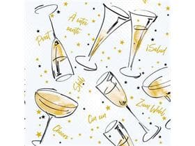 Servietten Airlaid 60 gm2, 40 x 40 cm 1/4 Falz, Cheers