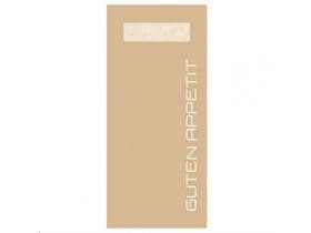 Bestecktasche Papier + Tissue, 202x85mm, Guten Appetit naturbraun