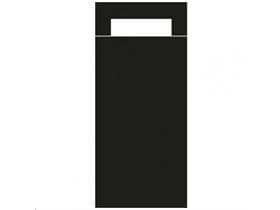 Bestecktasche Papier + Tissue, 202x85mm, schwarz, unbedruckt