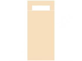 Bestecktasche Papier + Tissue, 202x85mm, creme, unbedruckt