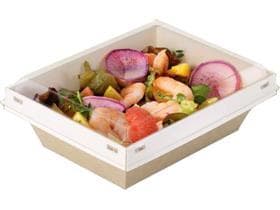 Schale aus Karton, für warme und kalte Speisen, 850 ml, 180 x 140 x 53/65 mm