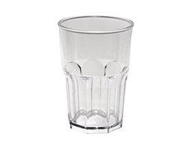 Wasserglas mehrweg, transparent Inhalt 400 cc aus Kunststoff, Eichstrich