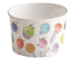 Eisbecher 120 cc (ø 73 mm, Höhe 47 mm), aus Pappe, mit Standarddruck