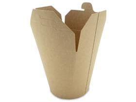 Food Box rund aus braunem Kraft- karton, 800 ml, PLA-beschichtet,
