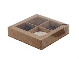 Fensterbox Nr. 9, Kraft 66/66/19mm, aufgerichtet geliefert