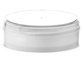 Behälter aus Kunststoff PS weiss, rund, ø 21.5 cm, Höhe 6 cm, inkl. Deckel