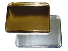 Servierplatten silber 32 x 42 cm eckig einseitig mit Silberfolie beschichtet