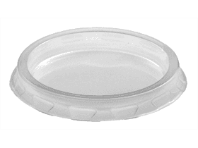 Deckel zu Feinkostbecher (Art. 81XXPETC) ø 122 mm, Höhe 8 mm, aus PET/rPET