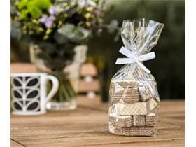 Cellophan-Kreuzbodenbeutel Qualität 325P transparent, 145 x 235 mm, Druck: