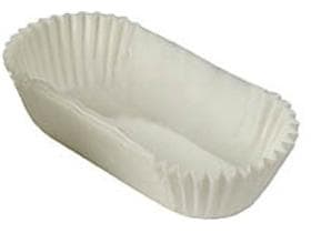 Gebäckkapseln "Eva" 80 x 30 mm oval Höhe 23 mm, Pergamentersatz, weiss