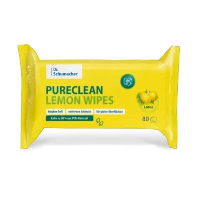 Reinigungstücher, Pureclean Lemon Wipes für Flächenreinigung, Packung à 80 Stk.