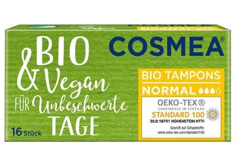 Cosmea Tampons Normal, weiss, aus 100% Bio-Baumwolle, dermatologisch