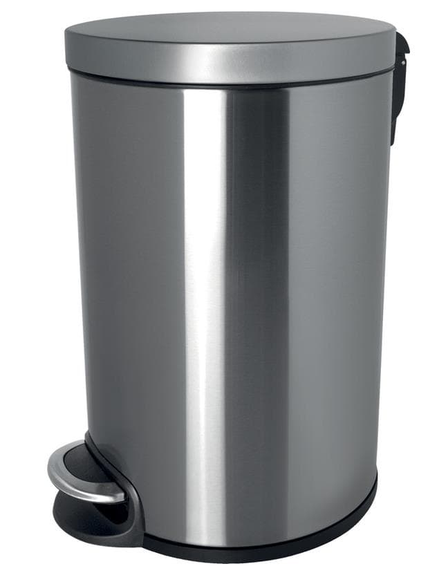 Edelstahl-Tretabfallbehälter, 5 Liter Höhe 285 mm, Ø 200 mm