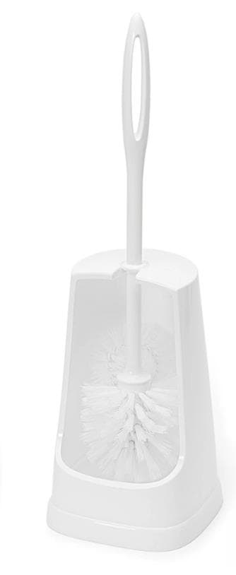 WC-Garnitur, Bürste mit Randreiniger weiss, PP-Borste, ca. Ø75mm