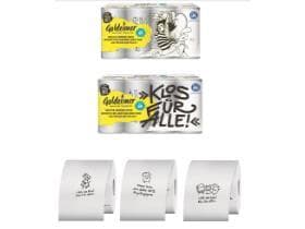 WC-Papier Goldeimer, 3-lagig, 150 Blatt 9.5 x 12.5 cm, 100% Recycling, weiss