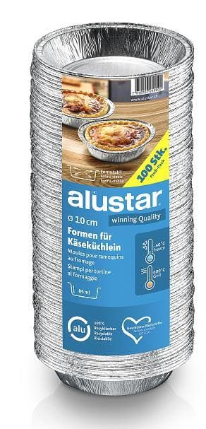 Alustar Formen für Käseküchlein, aus Aluminium, ø 100, Höhe 17 mm, Füllmenge