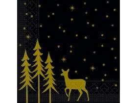 Servietten Tissue 3-lagig, 40 x 40 cm, 1/4 Falz, LIANE schwarz