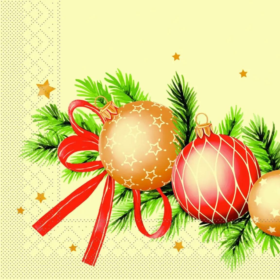 Servietten Tissue 3-lagig, 33 x 33 cm, 1/4 Falz, KERSTIN