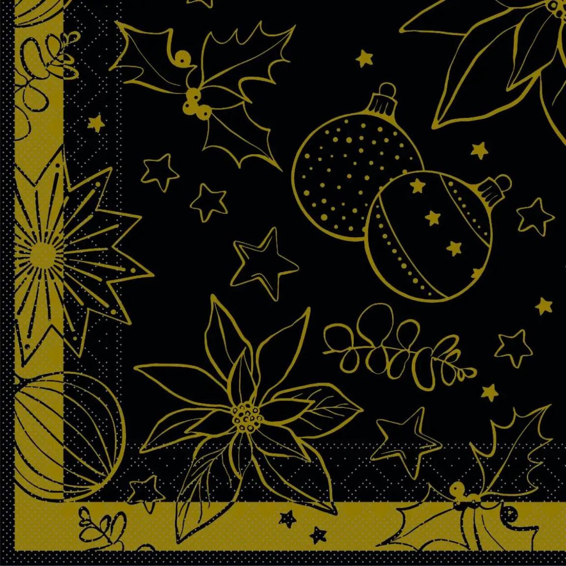 Servietten Tissue 3-lagig, 33 x 33 cm, 1/4 Falz, MILAN schwarz