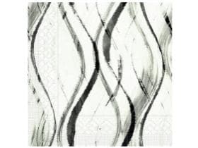 Serviettes en papier 3 plis, 33 x 33 cm, pliage 1/4, "Albi" sauge-noir