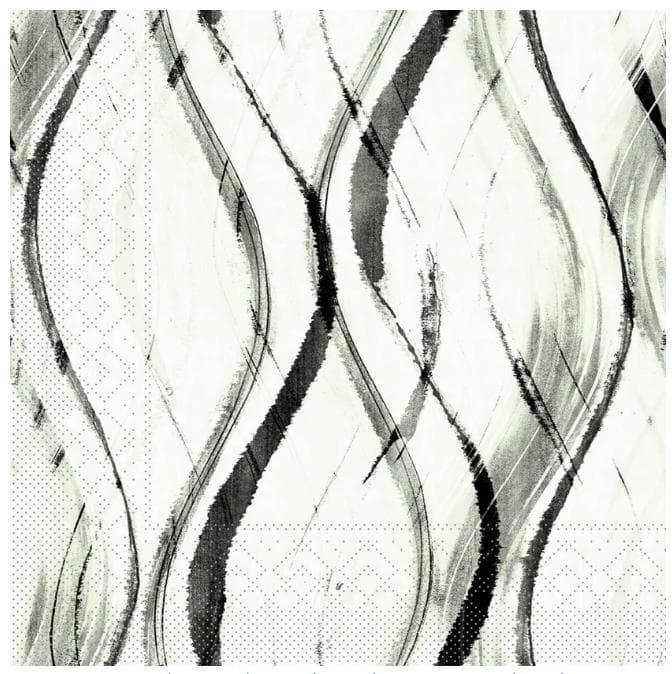 Serviettes en papier 3 plis, 33 x 33 cm, pliage 1/4, "Albi" sauge-noir