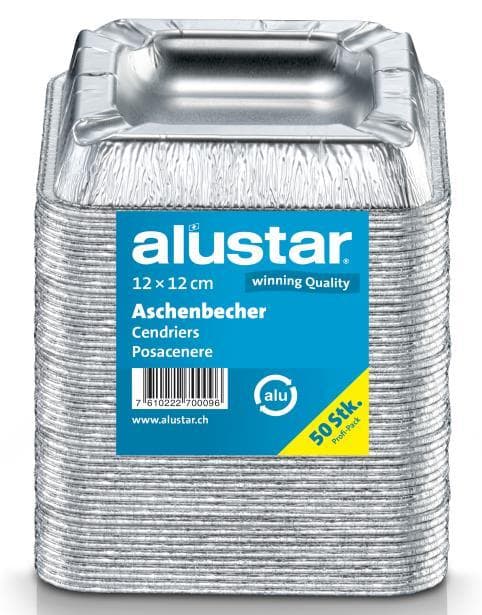 Aschenbecher Aluminium, 12.5cmx12.5cm