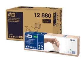 Spenderservietten Tork Xpressnap 2-lagig, 21.3 x 16.5 cm, naturbraun