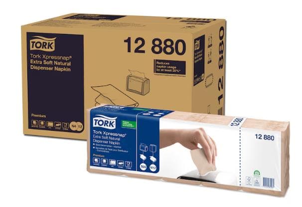 Spenderservietten Tork Xpressnap 2-lagig, 21.3 x 16.5 cm, naturbraun