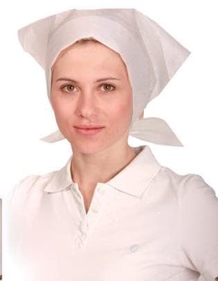 Kopftuch mit Bändern, weiss, PP-Vlies, Hygostar