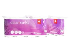 WC-Papier OECO SWSS DELUX, 4-lagig, 100% Zellstoff, 150 Blatt, 9.5 x 12.5 cm