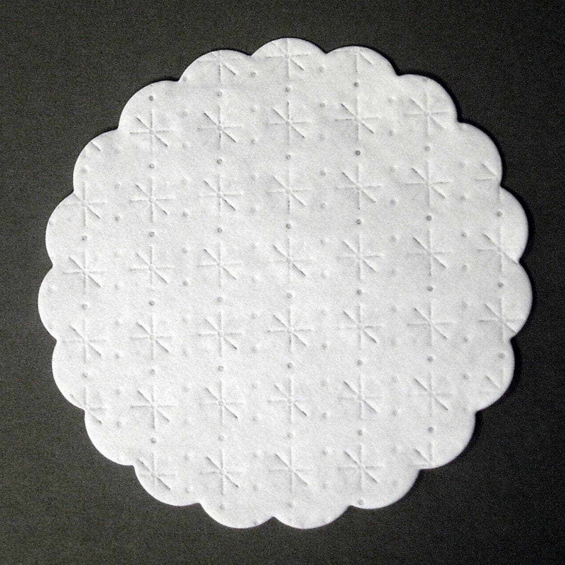 Gläseruntersetzer ø 90 mm rund, 7-lagig Sterne-Punkte-Prägung, Wellenrand