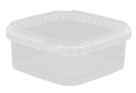 Schale aus Kunststoff PP quadratisch, transparent, 500 ml, 128 x 128 x 55 mm