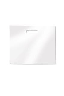 Grifflochtragetaschen LDPE 60 my, weiss, 600 x 550 x 100 mm mit Bodenfalte