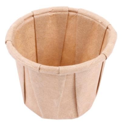 Probierbecher aus Pergamentersatz braun 22 ml, ø 38/26 mm, H: 28 mm, fettdicht