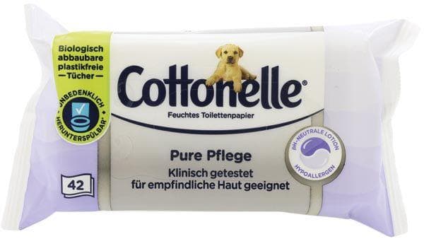 Feuchtes Toilettenpapier Cottonelle, Pure Sauberkeit, biologisch abbaubar,