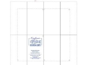 Serviettes 2 plis, 33 x 33 cm, blanc 1/8 pli tête, impression 1 couleur