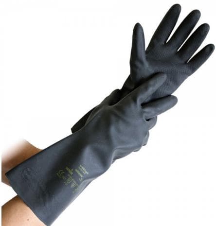 Neoprenhandschuhe ANTIACIDO, schwarz, Grösse XL, Länge 33 cm, innen mit