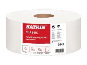 WC-Papier Katrin Classic Gigant M Jumbo 2-lagig, weiss, 9.8cm x 25 cm,