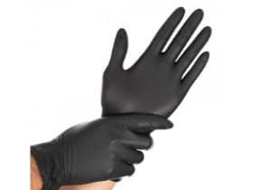 Nitril-Handschuhe Grösse XL, Hygostar, puderfrei, schwarz, Länge 24 cm