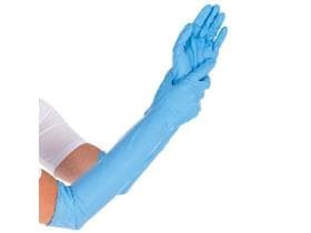 Nitril-Handschuhe EXTRA SAFE SUPERLONG, blau, puderfrei, Grösse S, 50 cm lang